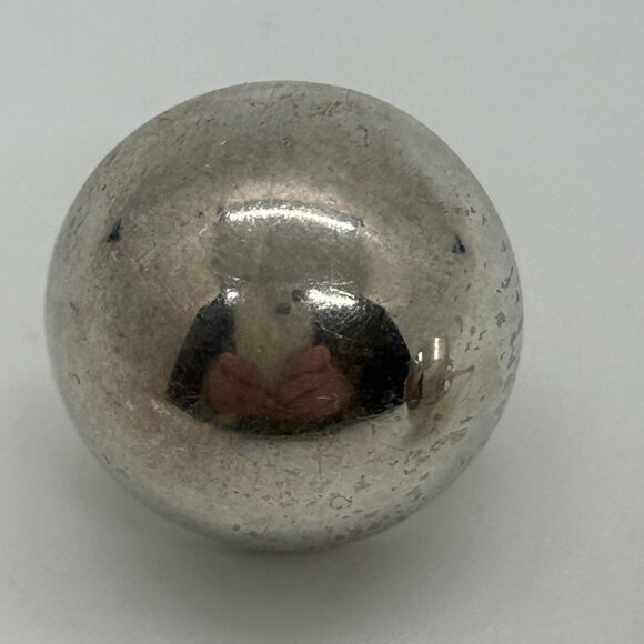 Sterling Silver Stud Earrings Round Lightweight Minimalist Buttin Classic18 mm - Picture 4 of 13